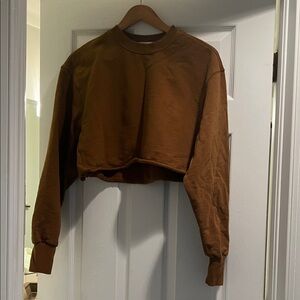 Good American Chestnut Cropped Hoodie